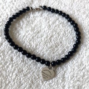 Tiffany & Co. silver heart beaded bracelet